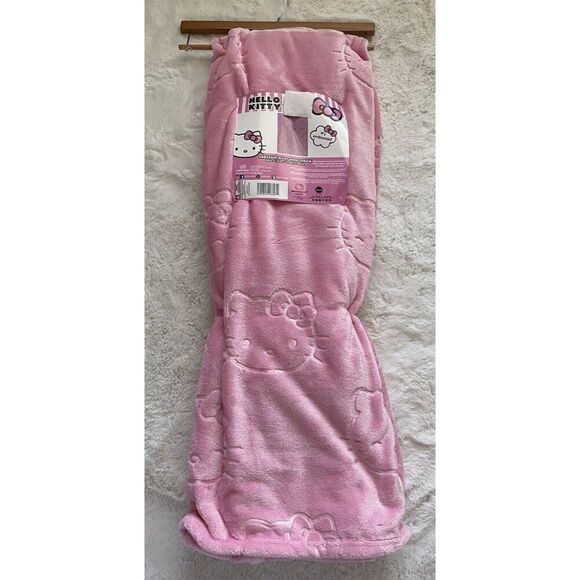 Hello Kitty Embossed Milky Mink Soft Touch Throw Blanket 50" X 70" Joyful Pink - Picture 1 of 15